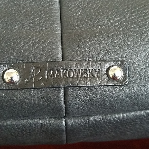B Makowsky black leather satchel - Picture 2 of 8